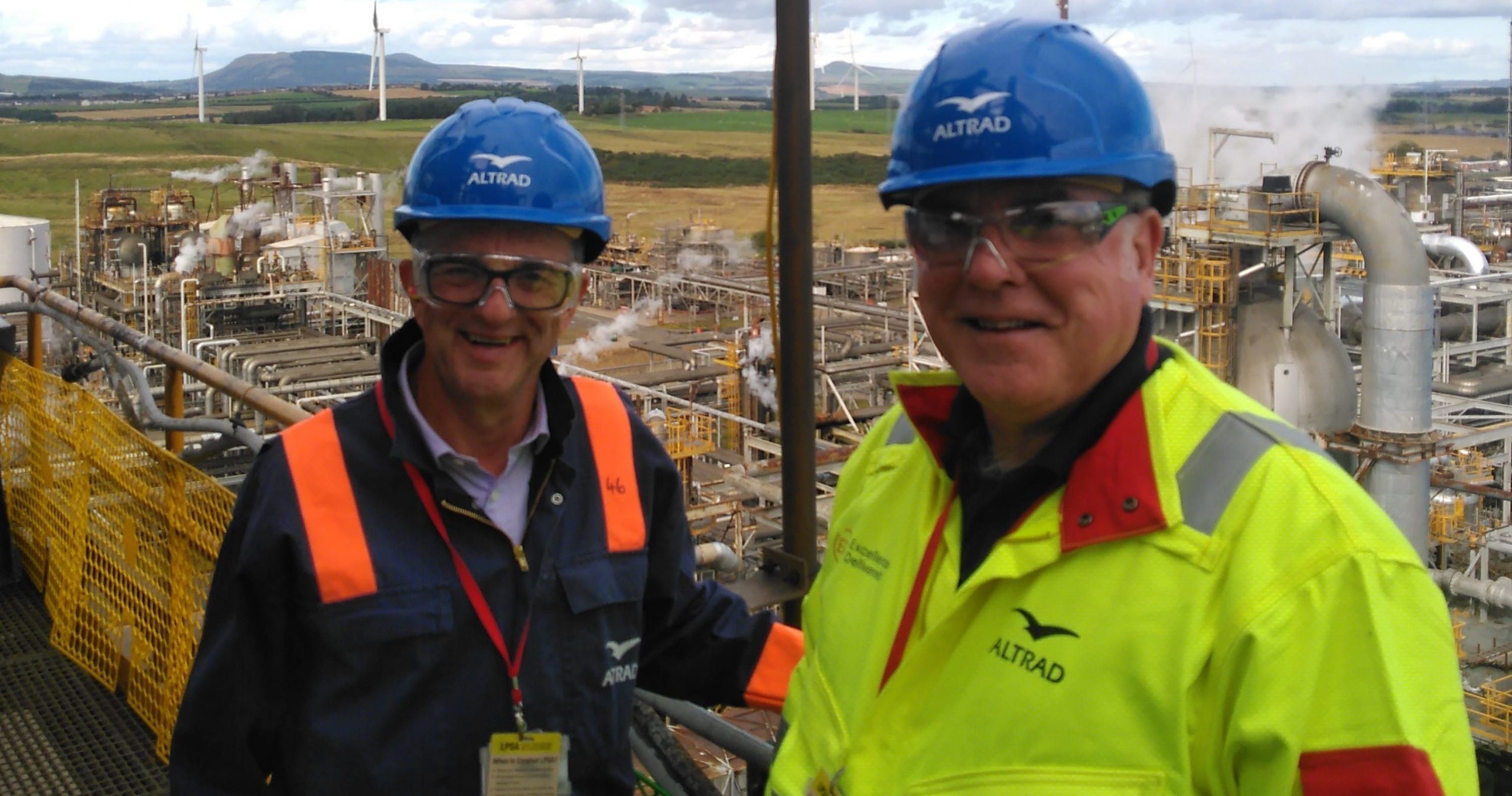 CEO Andrew Hockey Left With ECITB Account Manager Paul Hynd During A Visit To The Fife Ethylene Plant FEP Mossmorran Facility In Scotland Scaled Aspect Ratio 760 400